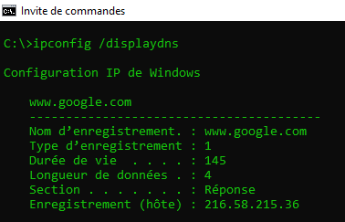 Cache DNS